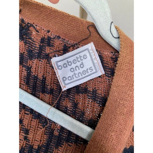 Vintage Babette And Partners Cardigan Leopard Print Autumn Winter Parisian - Picture 5 of 6